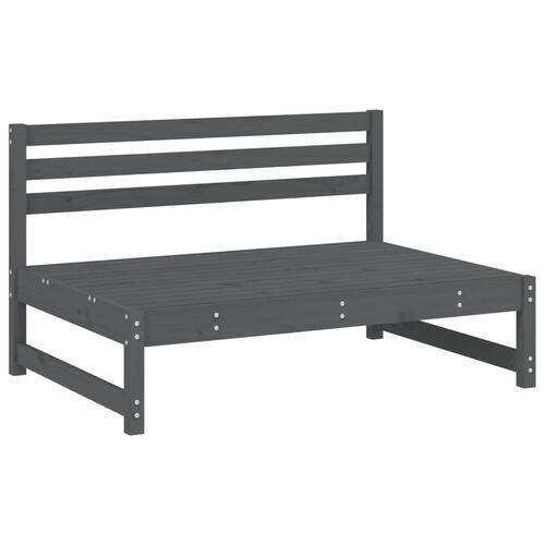 Midtermodul til havesofa 120x80 cm massivt fyrretræ grå