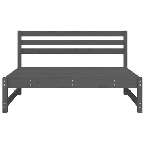 Midtermodul til havesofa 120x80 cm massivt fyrretræ grå