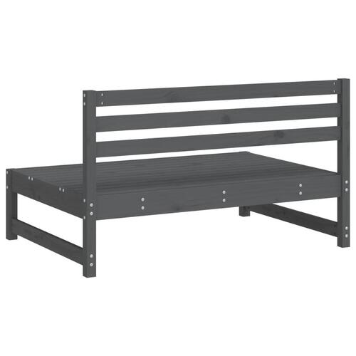 Midtermodul til havesofa 120x80 cm massivt fyrretræ grå