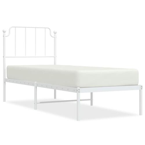 Sengeramme med sengegavl 80x200 cm metal hvid