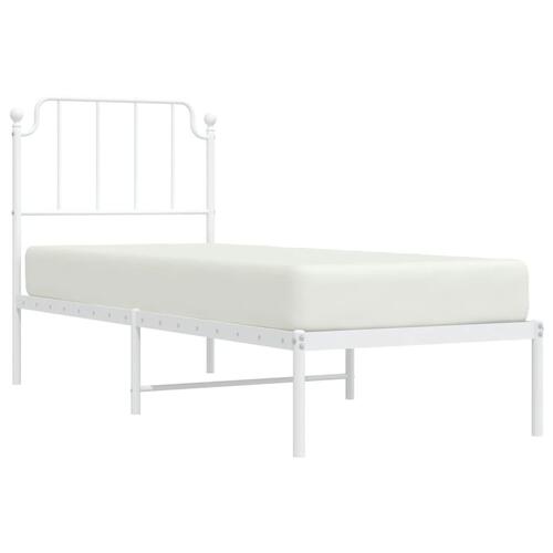 Sengeramme med sengegavl 80x200 cm metal hvid