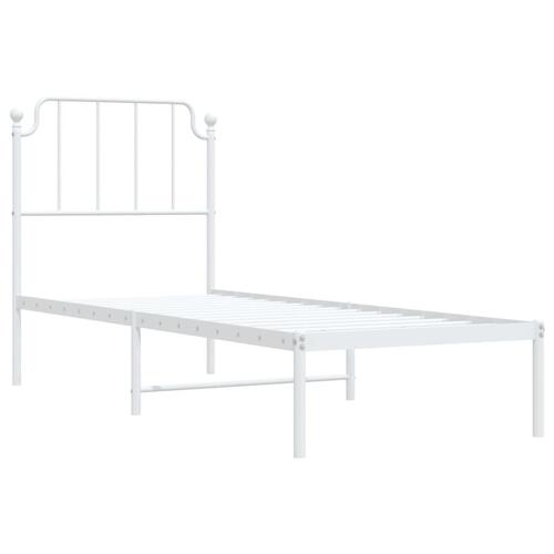 Sengeramme med sengegavl 80x200 cm metal hvid