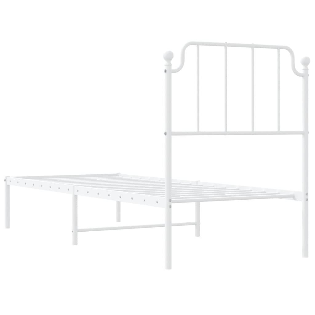 Sengeramme med sengegavl 80x200 cm metal hvid