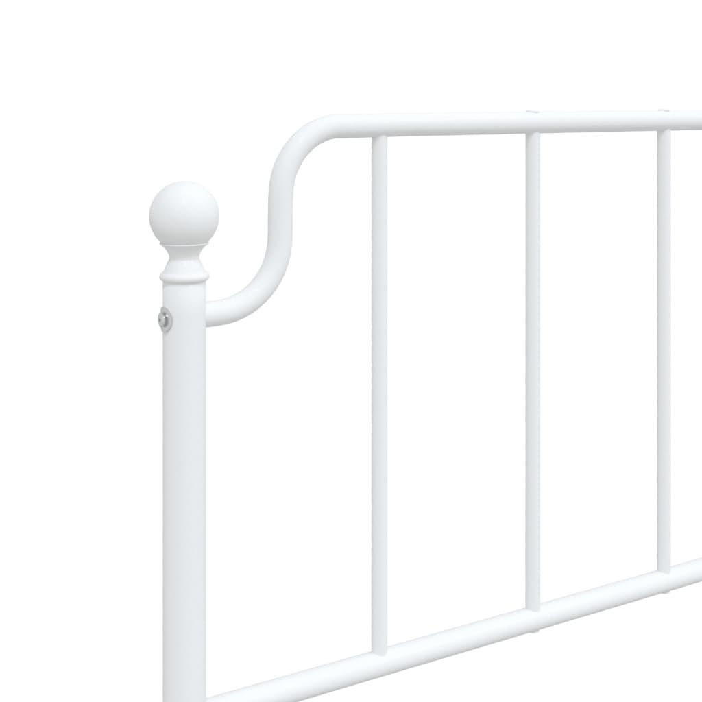 Sengeramme med sengegavl 80x200 cm metal hvid