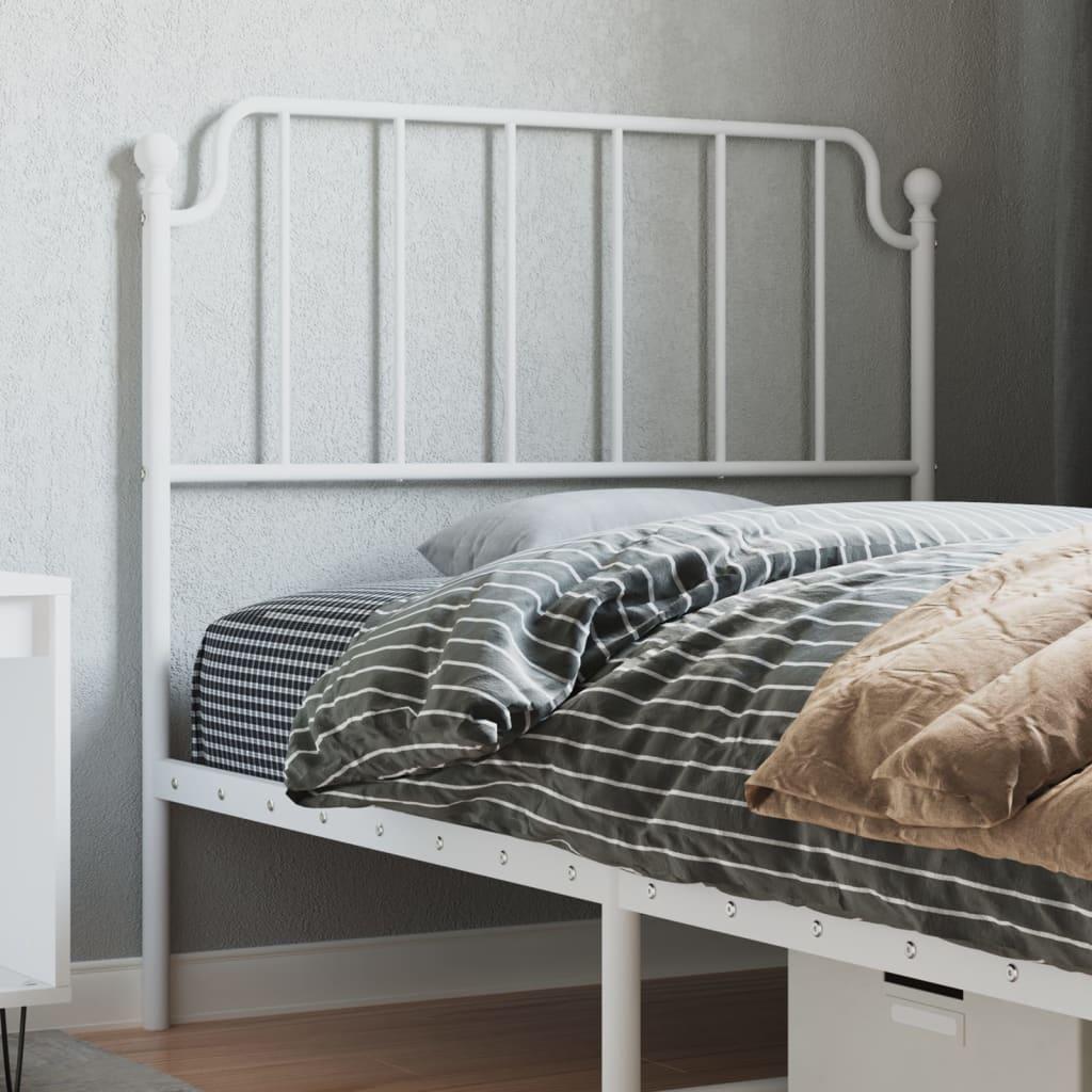 Sengegavl 100 cm metal hvid