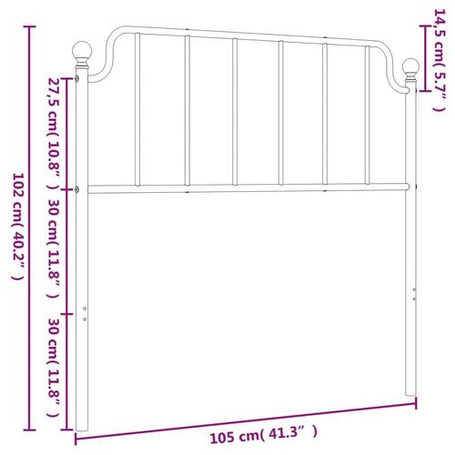 Sengegavl 100 cm metal hvid