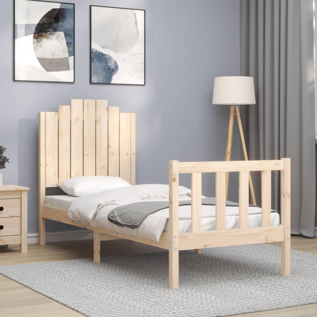 Sengeramme med sengegavl Small Single massivt træ
