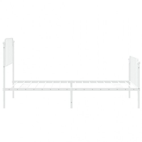 Sengeramme med sengegavl og fodgærde 100x200 cm metal hvid