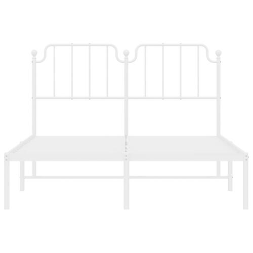 Sengeramme med sengegavl 140x190 cm metal hvid