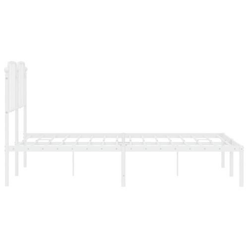 Sengeramme med sengegavl 140x190 cm metal hvid