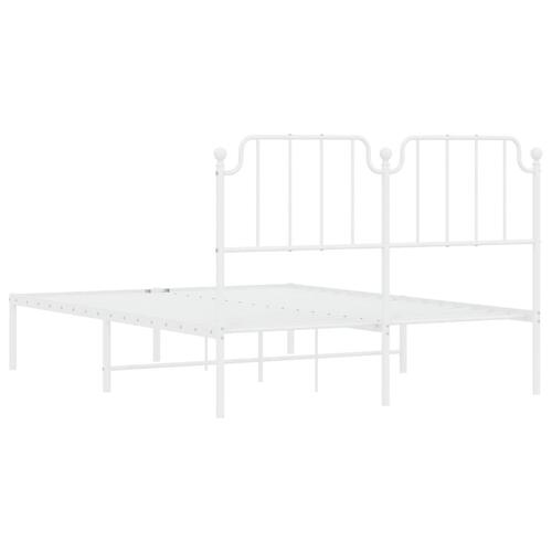 Sengeramme med sengegavl 140x190 cm metal hvid