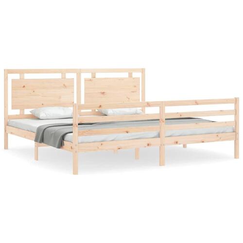 Sengeramme med sengegavl Super King Size massivt træ