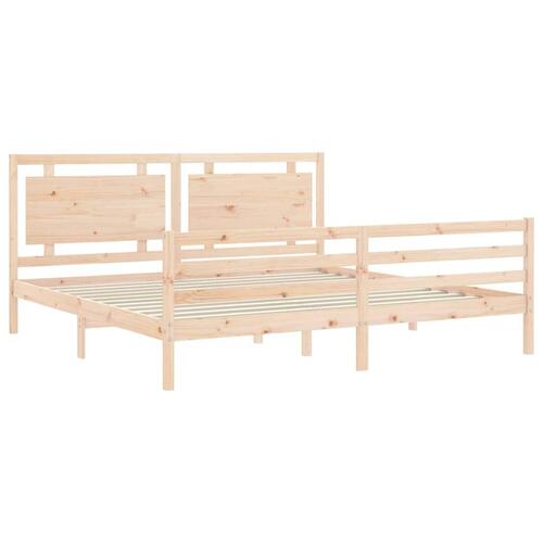 Sengeramme med sengegavl Super King Size massivt træ