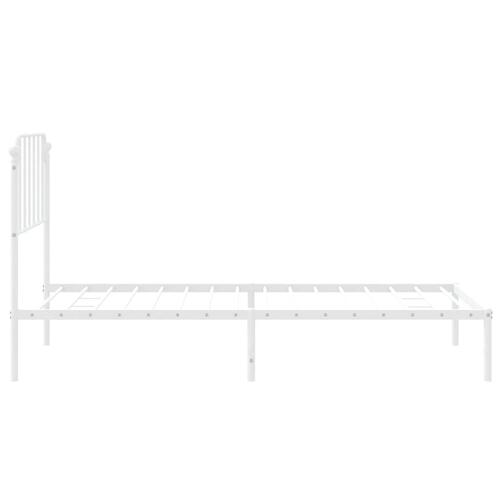 Sengeramme med sengegavl 100x190 cm metal hvid