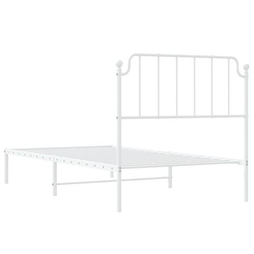 Sengeramme med sengegavl 100x190 cm metal hvid