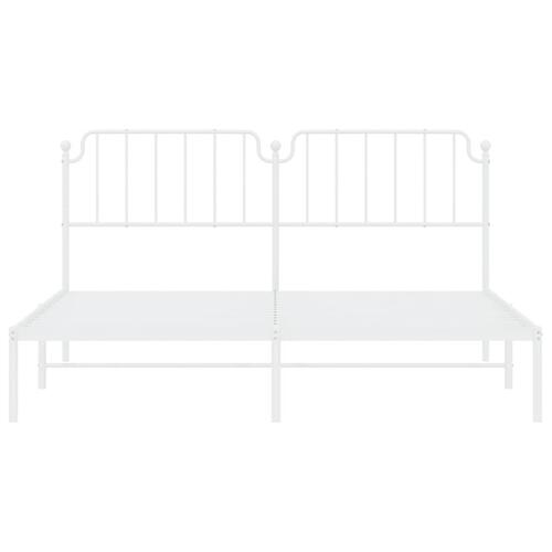Sengeramme med sengegavl 160x200 cm metal hvid