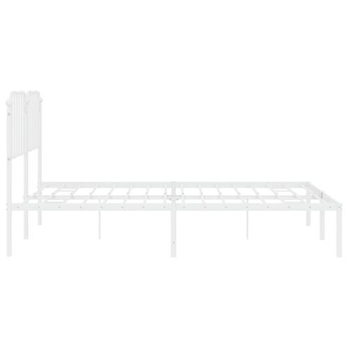 Sengeramme med sengegavl 160x200 cm metal hvid