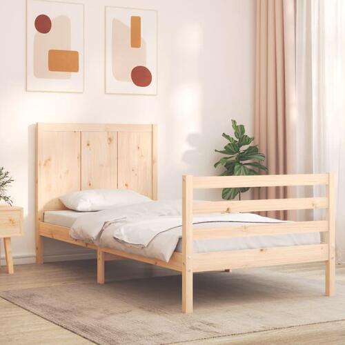 Sengeramme med sengegavl Small Single massivt træ