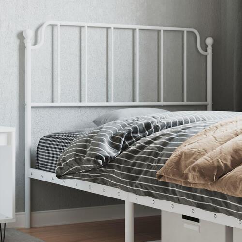 Sengegavl 107 cm metal hvid