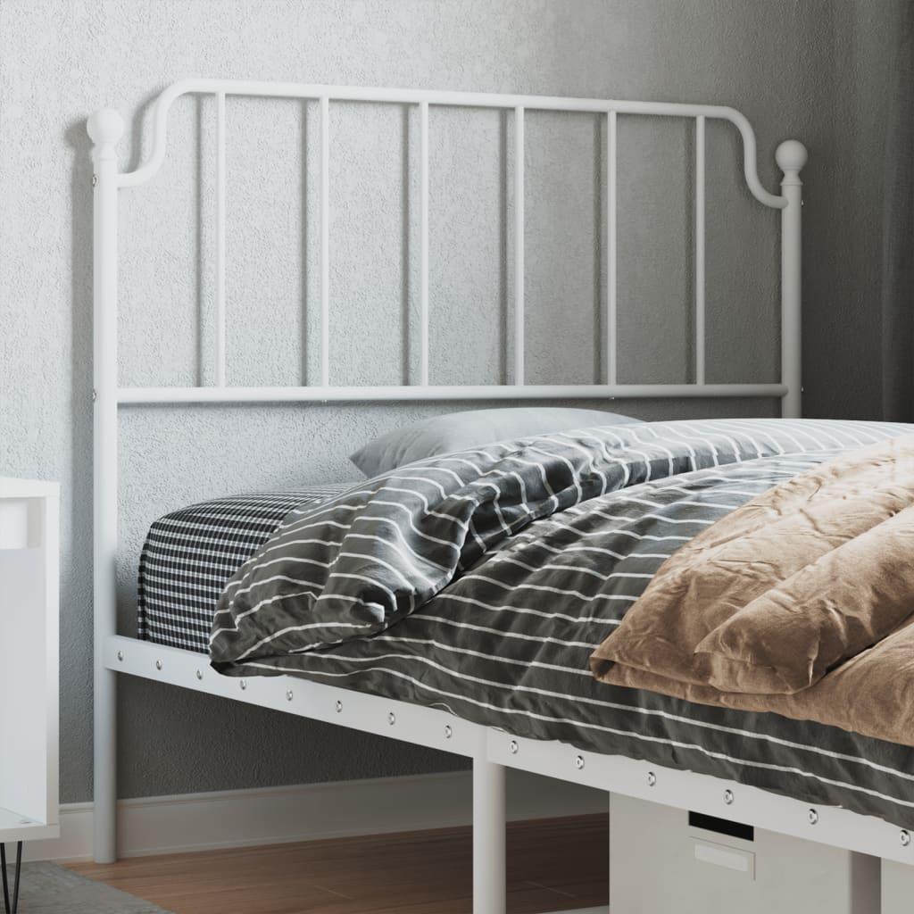 Sengegavl 107 cm metal hvid
