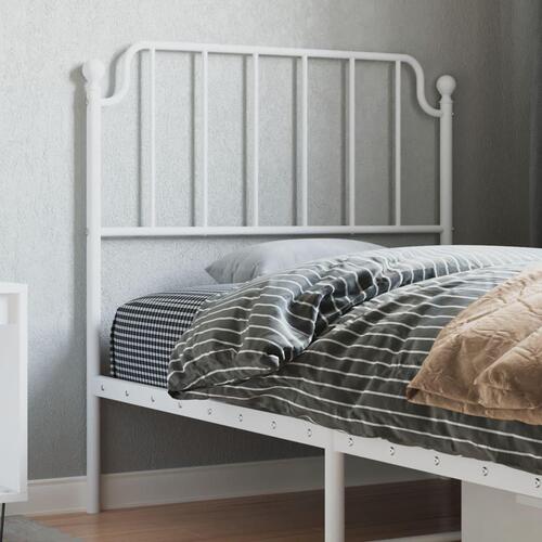 Sengegavl 90 cm metal hvid