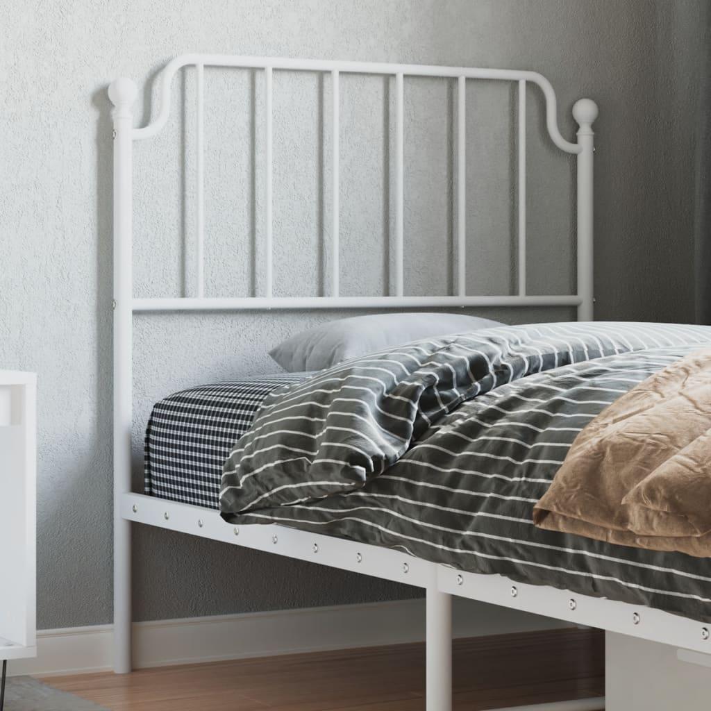 Sengegavl 90 cm metal hvid