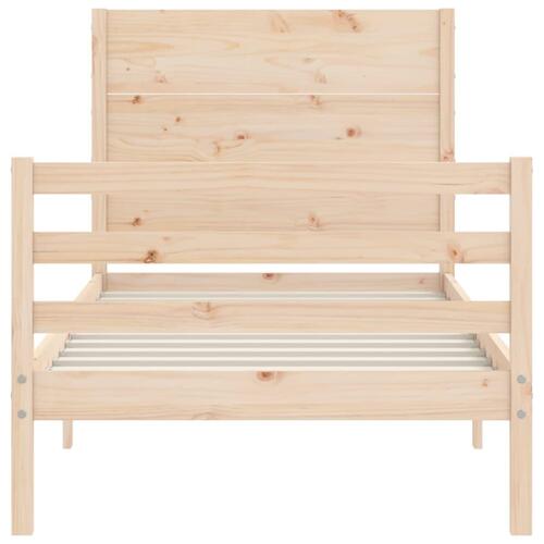 Sengeramme med sengegavl Small Single massivt træ