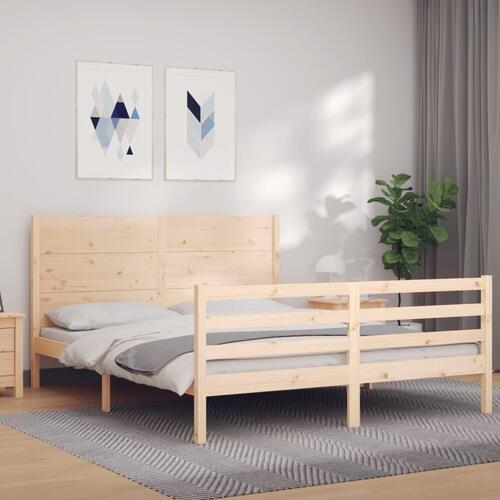Sengeramme med sengegavl 160x200 cm massivt træ
