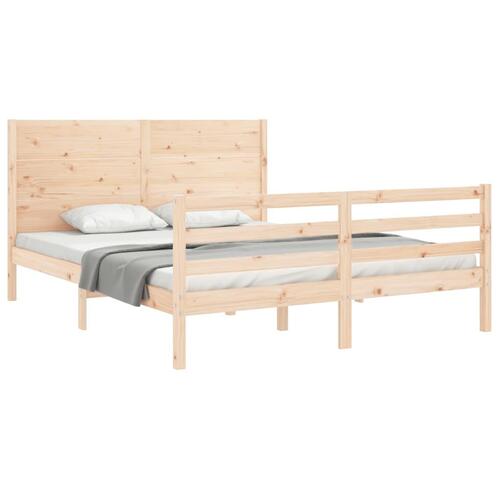 Sengeramme med sengegavl 160x200 cm massivt træ
