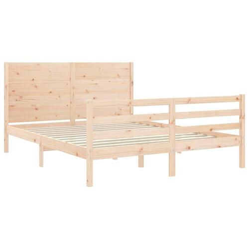 Sengeramme med sengegavl 160x200 cm massivt træ