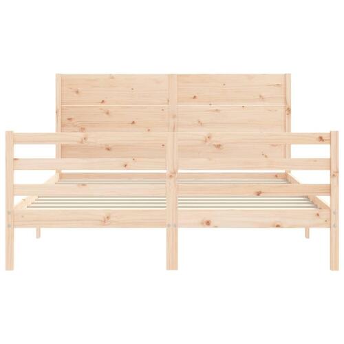 Sengeramme med sengegavl 160x200 cm massivt træ