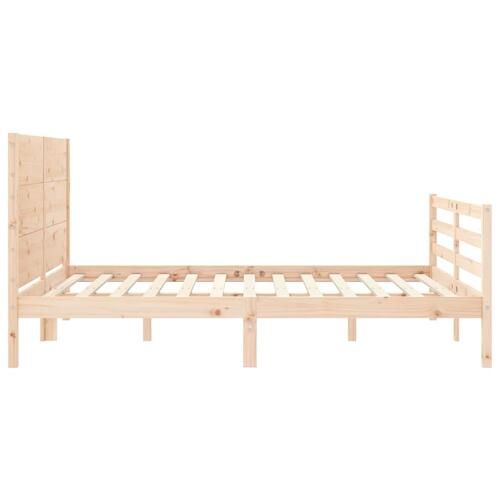 Sengeramme med sengegavl 160x200 cm massivt træ