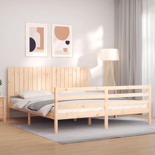 Sengeramme med sengegavl Super King Size massivt træ