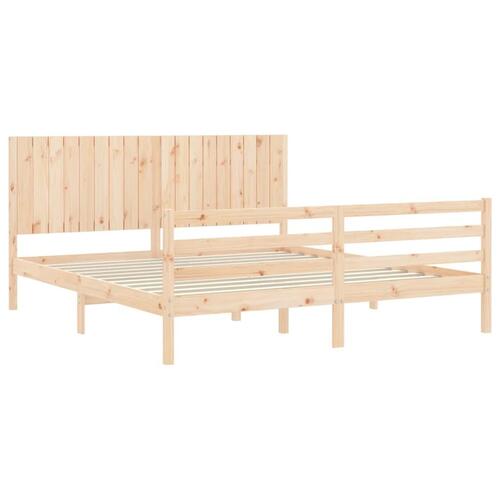Sengeramme med sengegavl Super King Size massivt træ
