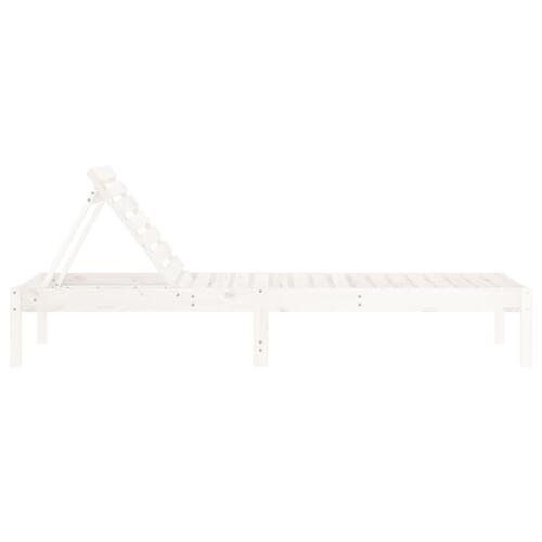 Liggestol 199,5x60x74 cm massivt fyrretræ hvid