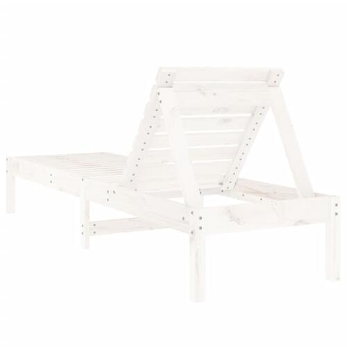 Liggestol 199,5x60x74 cm massivt fyrretræ hvid
