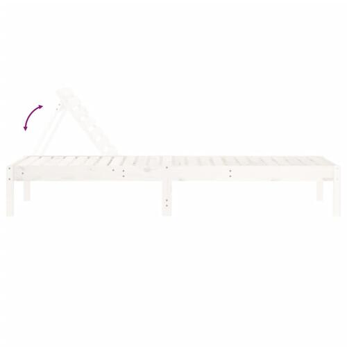 Liggestol 199,5x60x74 cm massivt fyrretræ hvid