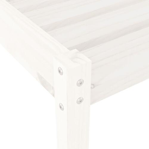 Liggestol 199,5x60x74 cm massivt fyrretræ hvid