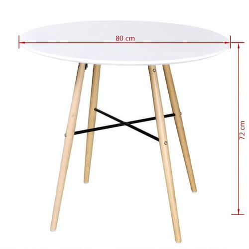 Spisebord MDF rundt hvid