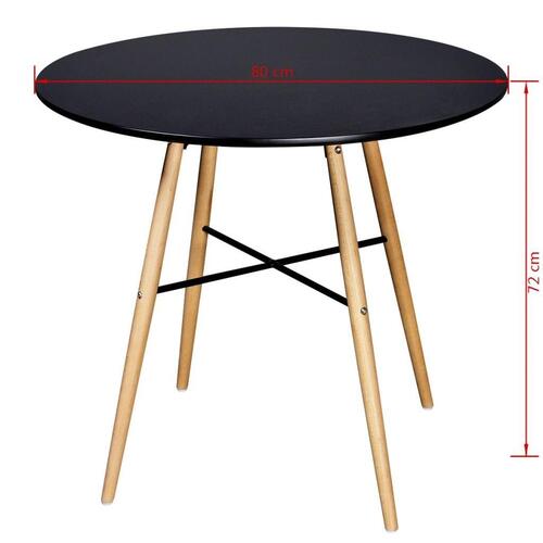 Spisebord MDF rundt sort