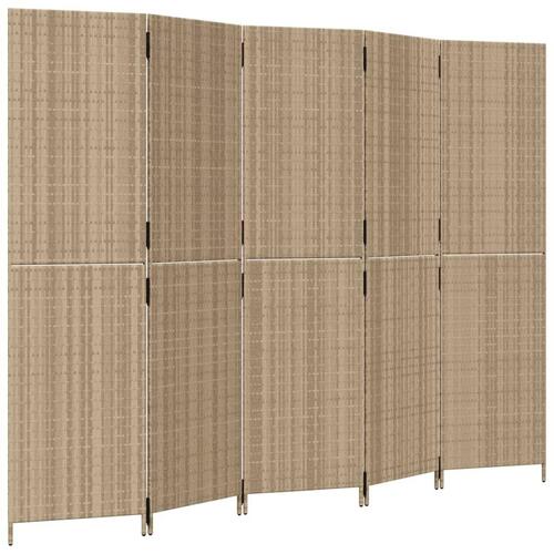 Rumdeler 5 paneler polyrattan beige