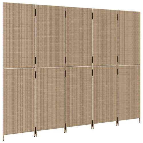 Rumdeler 5 paneler polyrattan beige