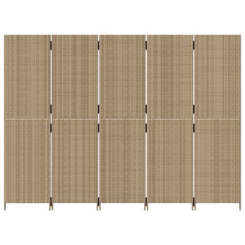 Rumdeler 5 paneler polyrattan beige