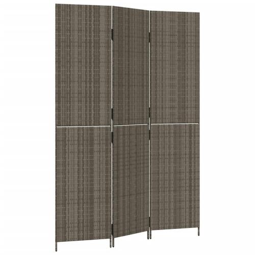 Rumdeler 3 paneler polyrattan grå