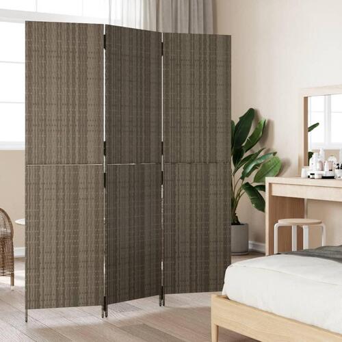 Rumdeler 3 paneler polyrattan grå