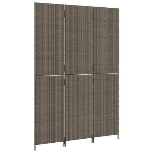 Rumdeler 3 paneler polyrattan grå