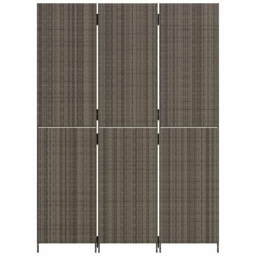 Rumdeler 3 paneler polyrattan grå