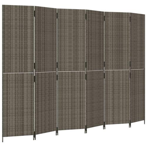 Rumdeler 6 paneler polyrattan grå