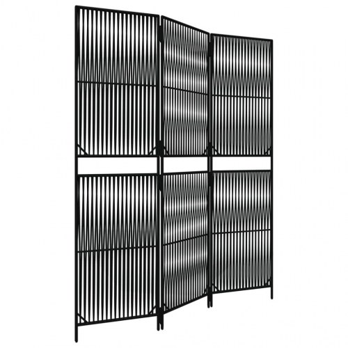 Rumdeler i polyrattan - 3 paneler, sort