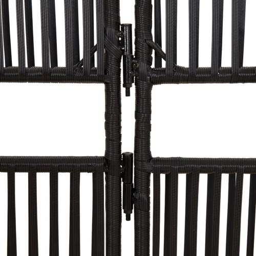 Rumdeler i polyrattan - 3 paneler, sort